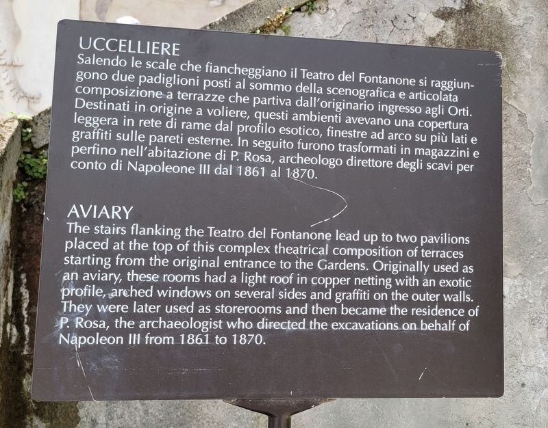 Uccelliere / Aviary Marker. Click for full size. Uccelliere / Aviary Marker image. Click for full size.