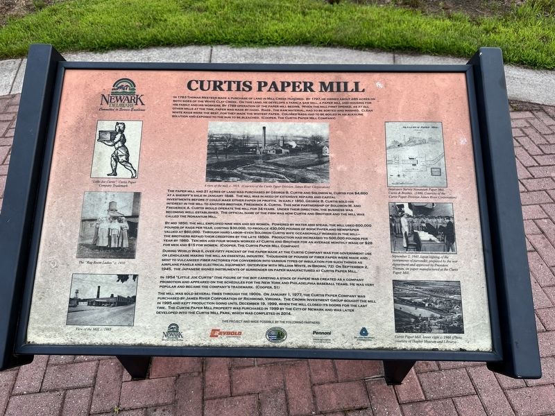 Curtis Paper Mill Marker image. Click for full size.