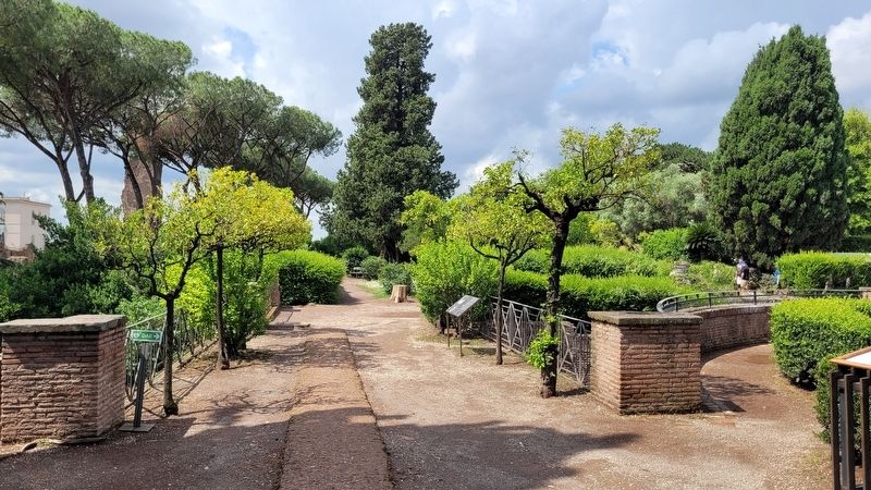 A view of the gardens from the upper terrace. Click for full size. A view of the gardens from the upper terrace image. Click for full size.