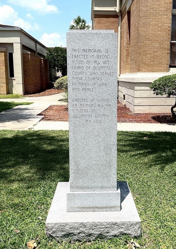 Suwannee County Veterans Memorial Marker image. Click for full size.