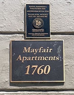 Mayfair Apartments Marker. Click for full size. Mayfair Apartments Marker image. Click for full size.