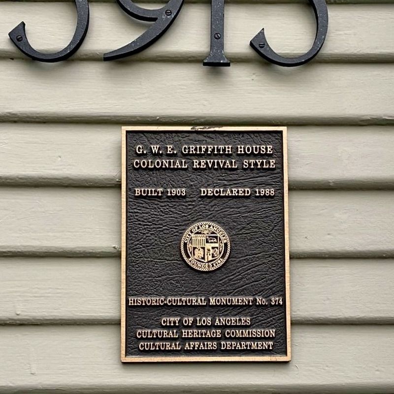 G.W.E. Griffith House Marker image. Click for full size.
