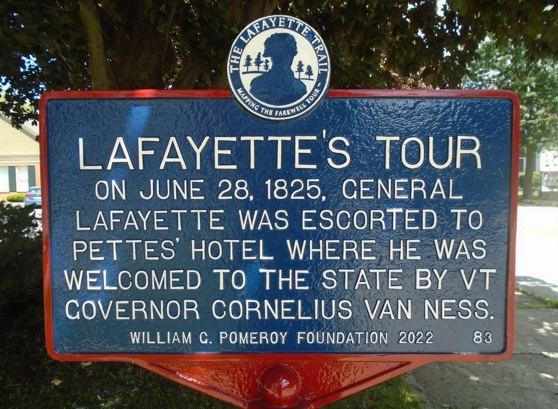 Lafayette's Tour Marker. Click for full size. Lafayette's Tour Marker image. Click for full size.