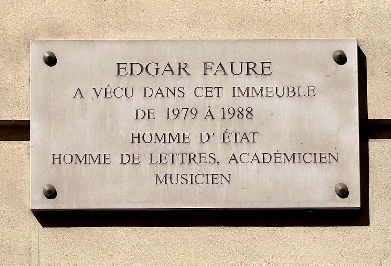 Edgar Faure Marker. Click for full size. Edgar Faure Marker image. Click for full size.