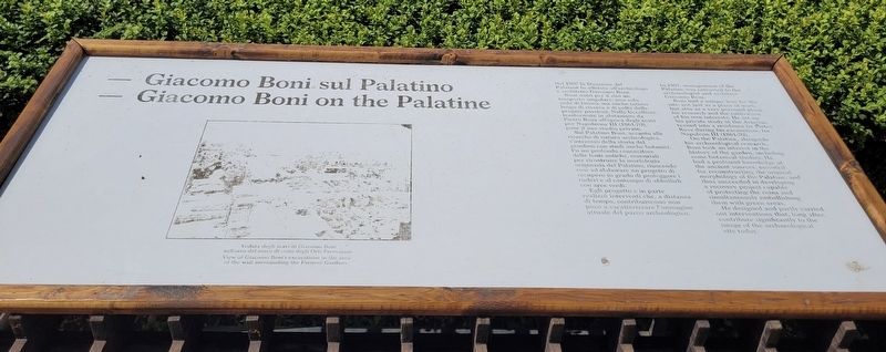 Giacomo Boni sul Palatino / Giacomo Boni on the Palatine Marker image. Click for full size.
