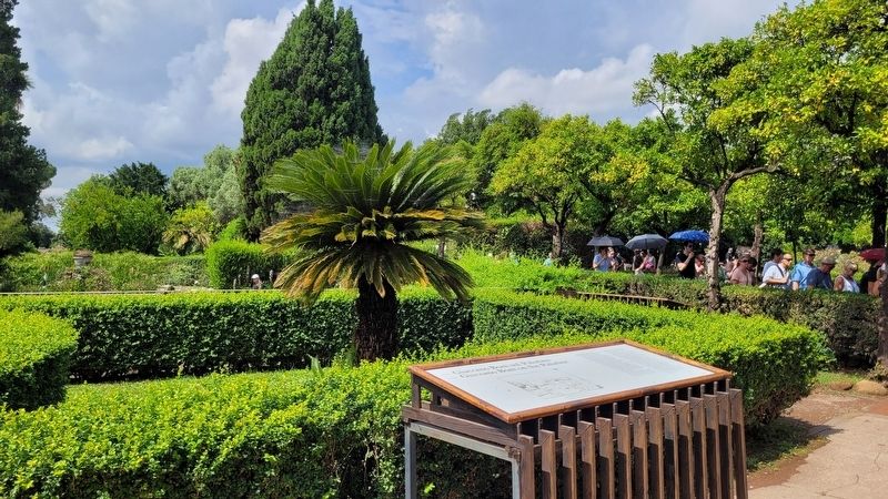The Giacomo Boni on the Palatine Marker in the gardens image. Click for full size.