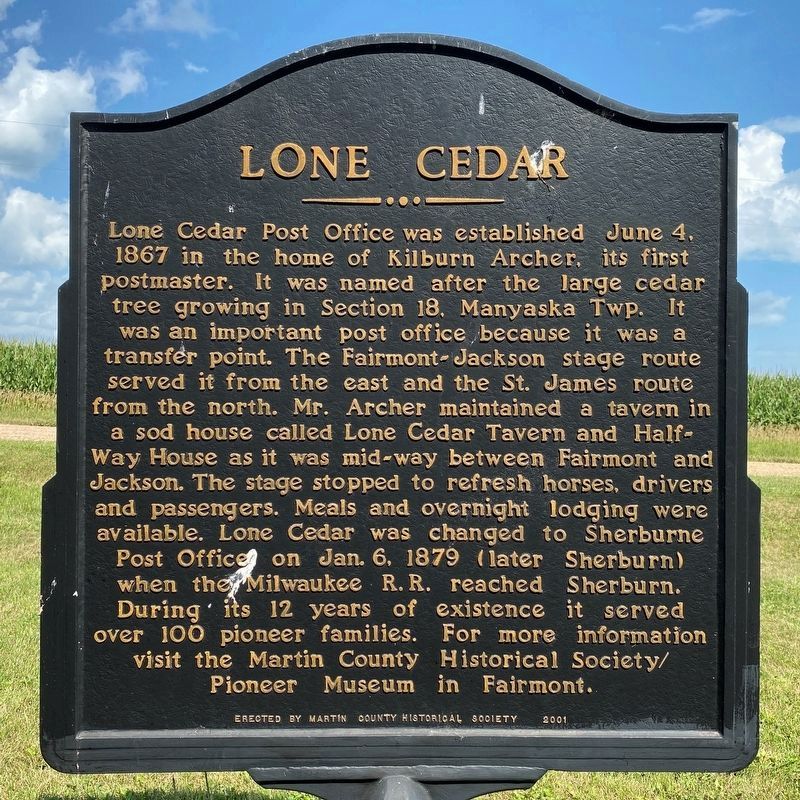 Lone Cedar Marker image. Click for full size.