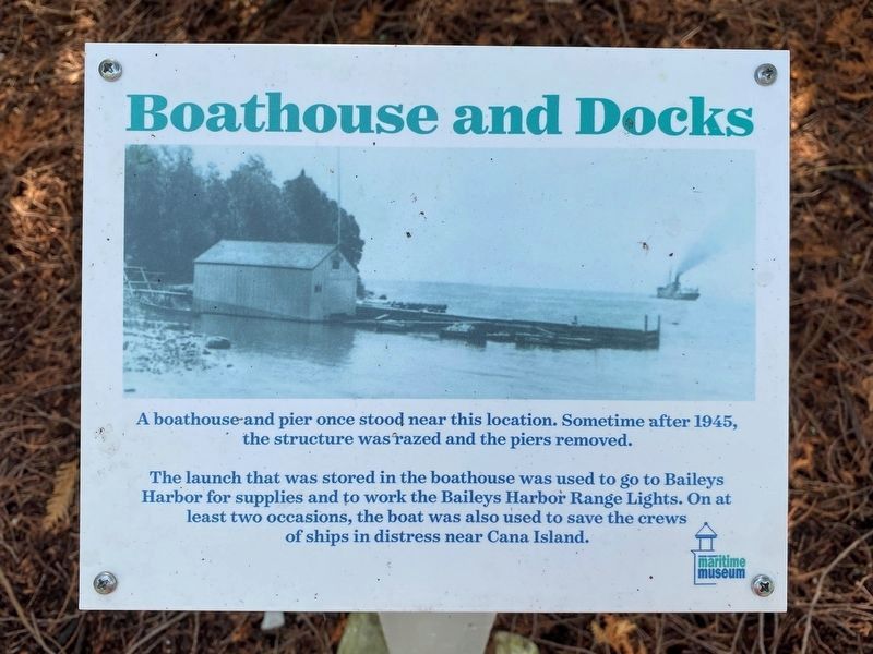 Boathouse and Docks Marker. Click for full size. Boathouse and Docks Marker image. Click for full size.