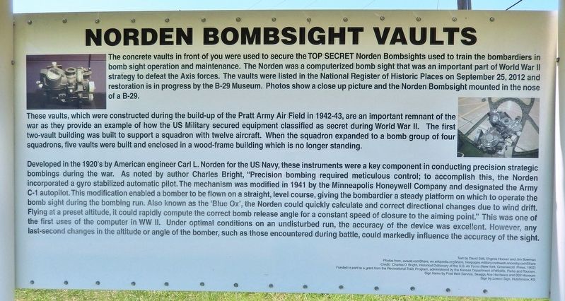 Norden Bombsight Vaults Marker. Click for full size. Norden Bombsight Vaults Marker image. Click for full size.
