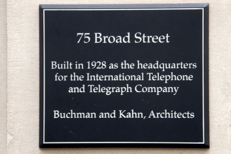 75 Broad Street Marker. Click for full size. 75 Broad Street Marker image. Click for full size.