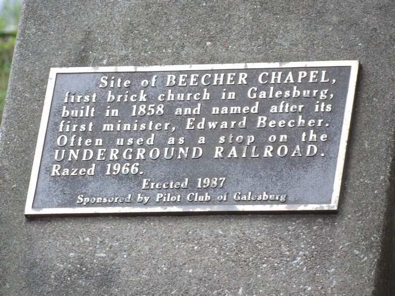 Beecher Chapel Marker. Click for full size. Beecher Chapel Marker image. Click for full size.