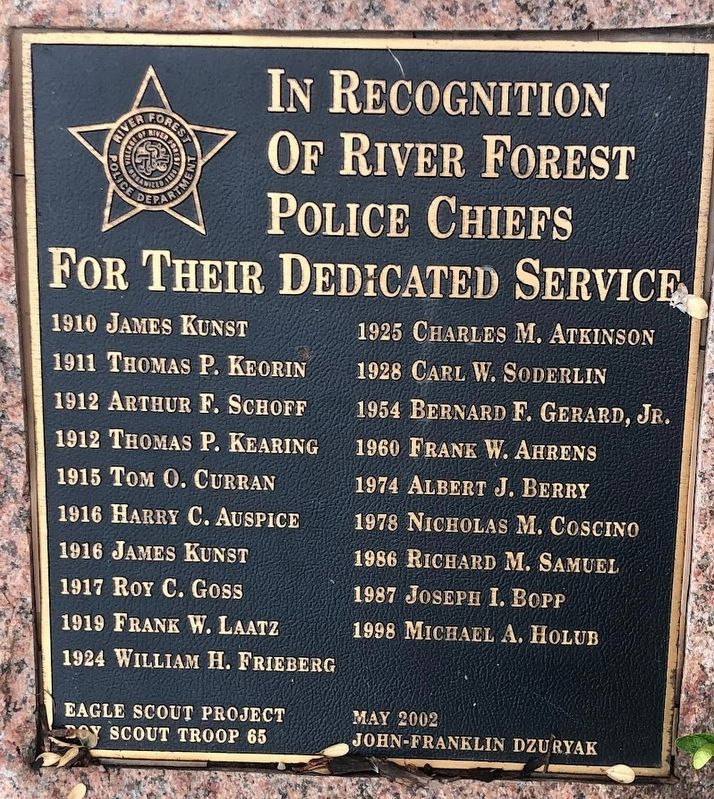 River Forest Police Chiefs Marker image. Click for full size.