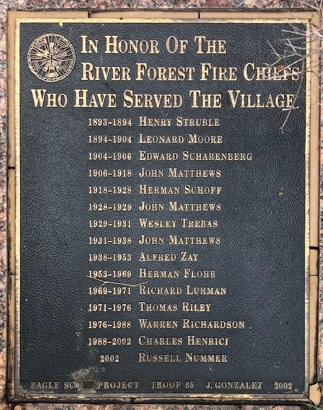 River Forest Fire Chiefs Marker image. Click for full size.