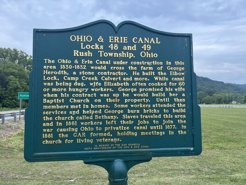 Ohio and Erie Canal Locks 48 and 49 side of marker image. Click for full size.
