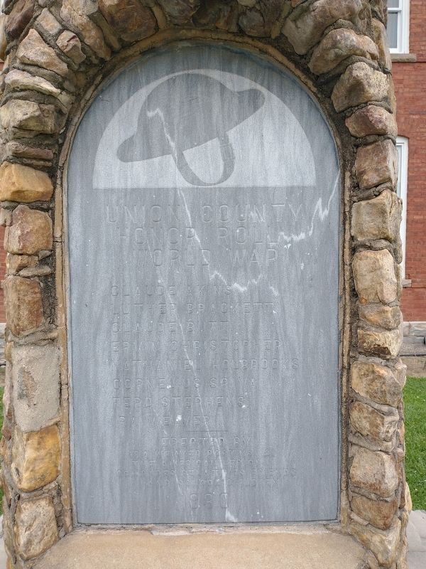 Union County Honor Roll World War I Marker. Click for full size. Union County Honor Roll World War I Marker image. Click for full size.