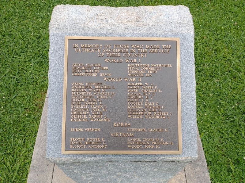 Union County Georgia War Memorial Marker image. Click for full size.
