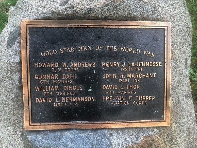 Gold Star Men of the World War Marker. Click for full size. Gold Star Men of the World War Marker image. Click for full size.