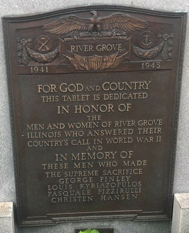 River Grove World War II Memorial Marker image. Click for full size.