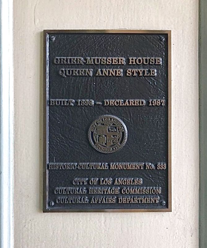 Grier-Musser House Marker image. Click for full size.