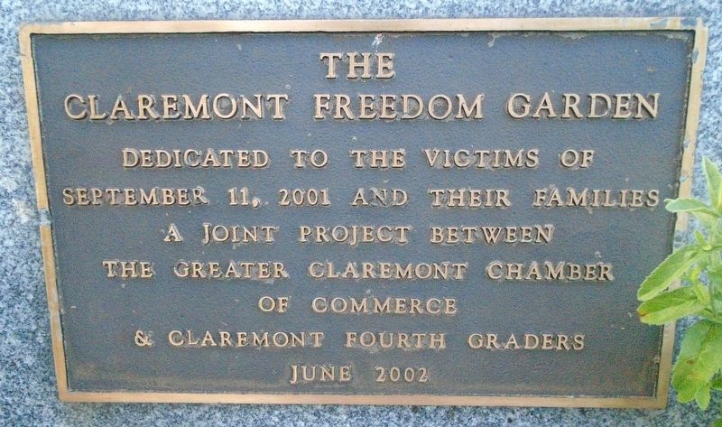 The Claremont Freedom Garden Marker image. Click for full size.