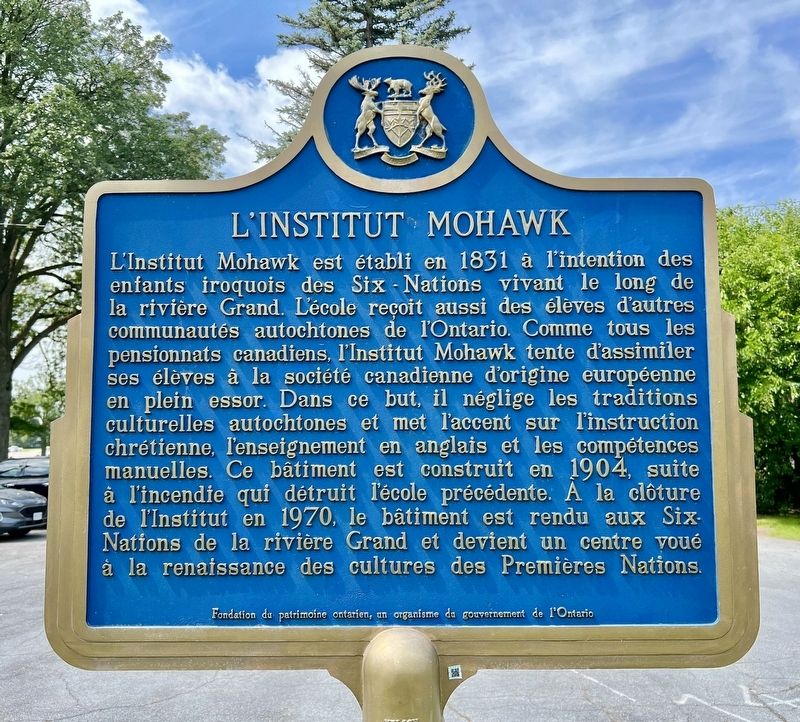 The Mohawk Institute Marker [franais] image. Click for full size.