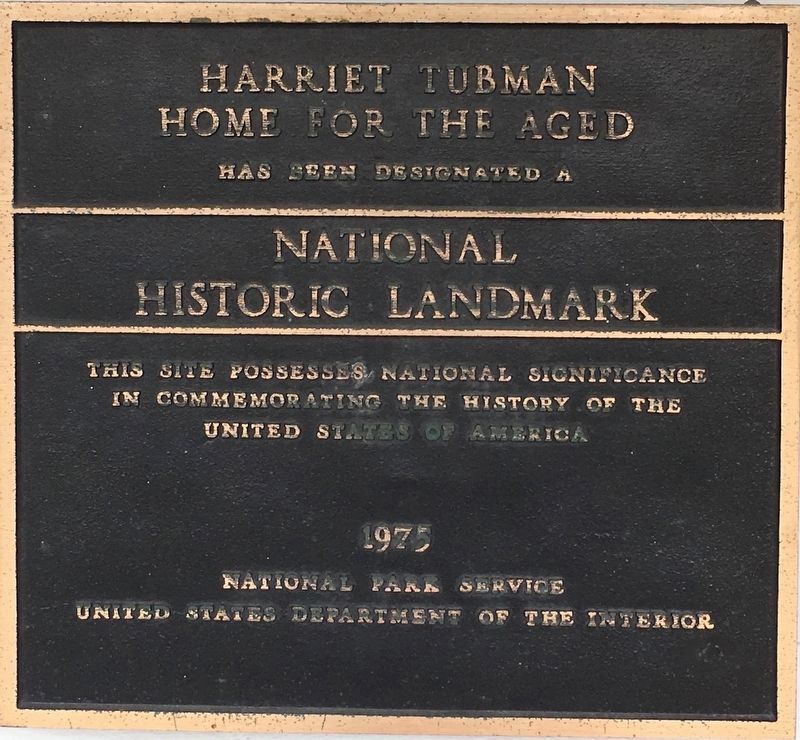 Harriet Tubman Home for the Aged Marker image. Click for full size.
