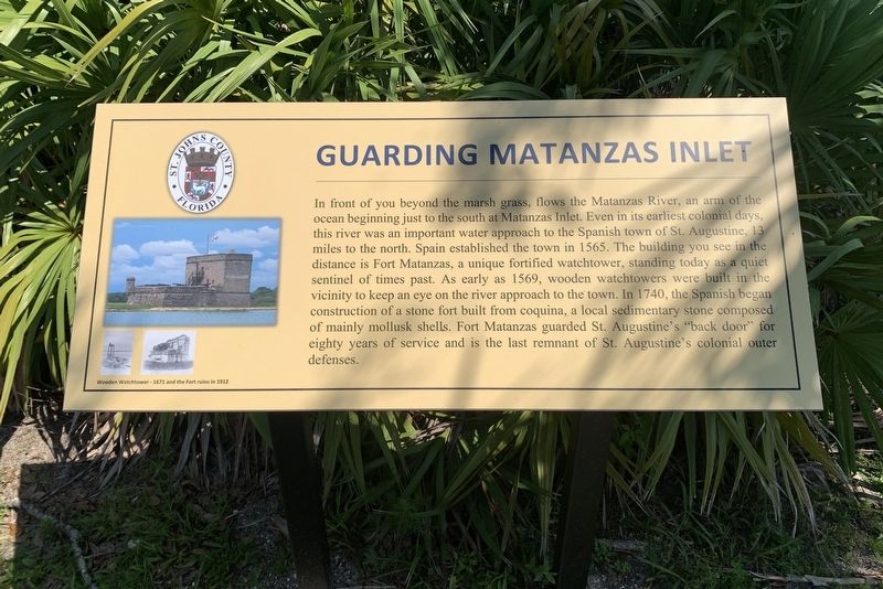 Guarding Matanzas Inlet Marker image. Click for full size.