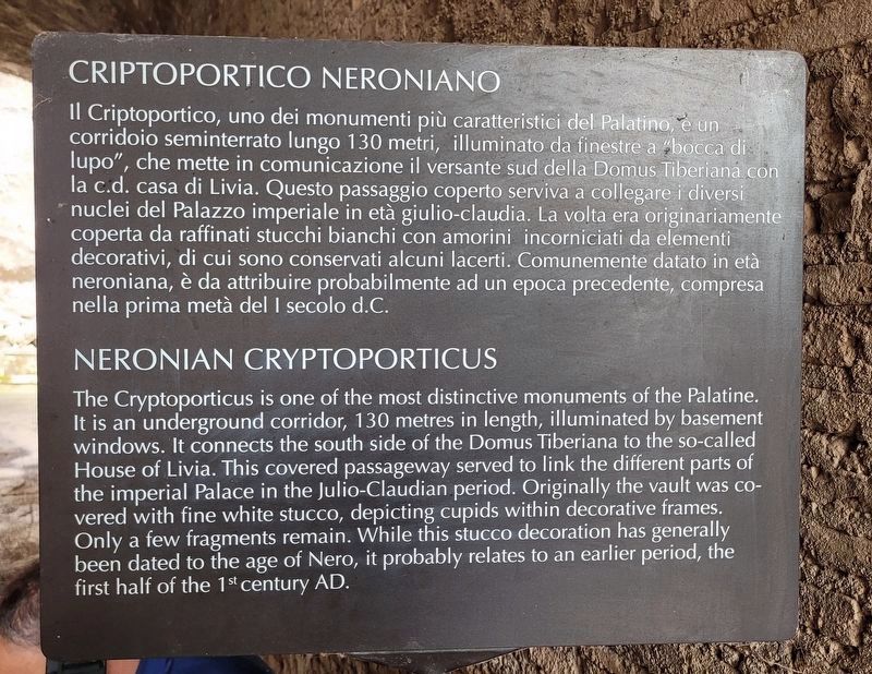 Neronian Cryptoporticus / Criptoportico Neroniano Marker image. Click for full size.