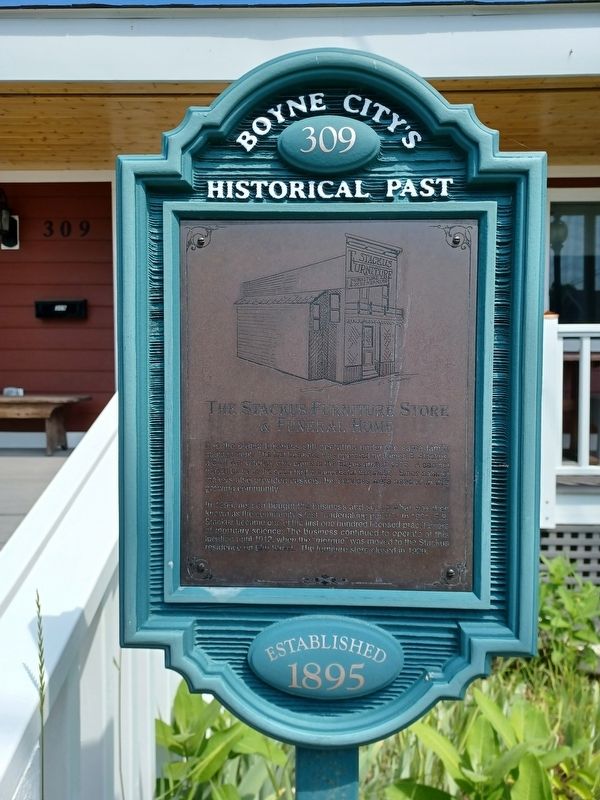 The Stackus Furniture Store & Funeral Home Marker image. Click for full size.