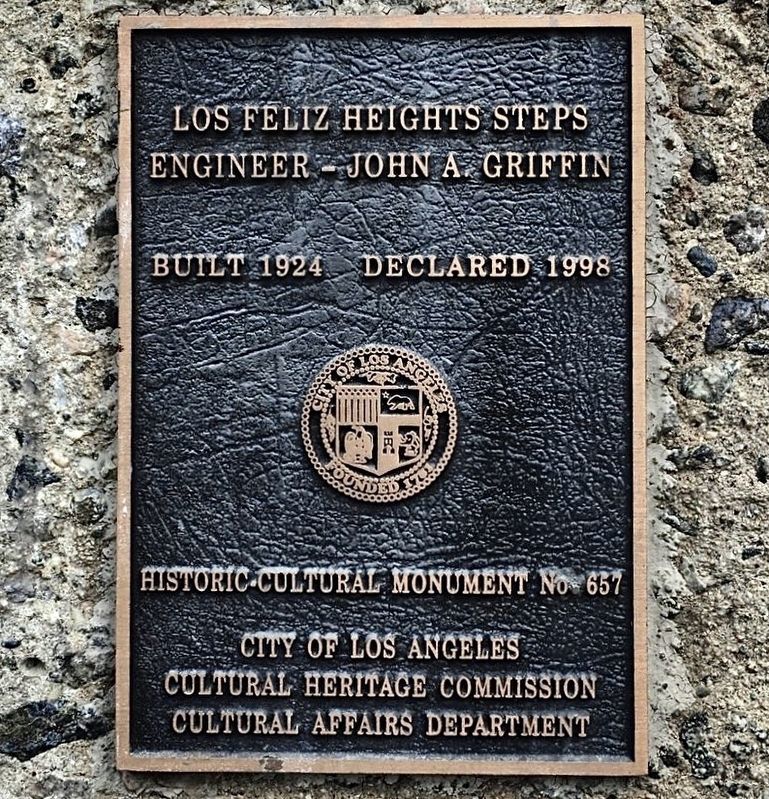 Los Feliz Heights Steps Marker. Click for full size. Los Feliz Heights Steps Marker image. Click for full size.