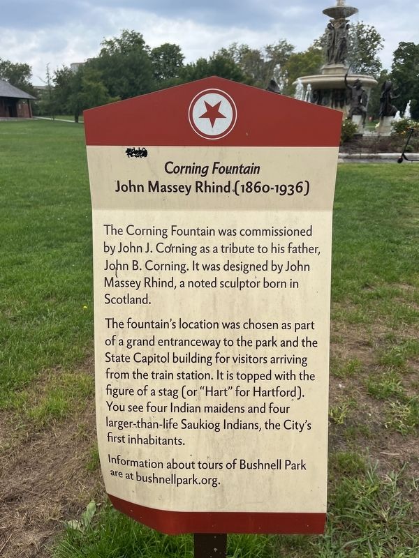 <i>Corning Fountain</i> Marker. Click for full size. <i>Corning Fountain</i> Marker image. Click for full size.