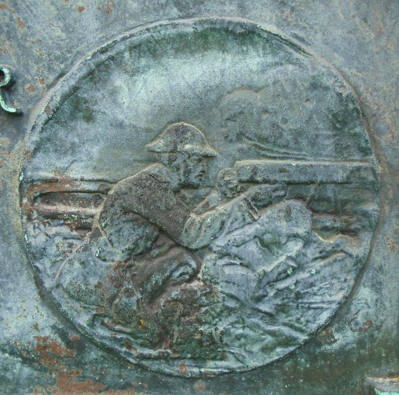 Machine Gunner Medallion on World War Honor Roll Marker image. Click for full size.