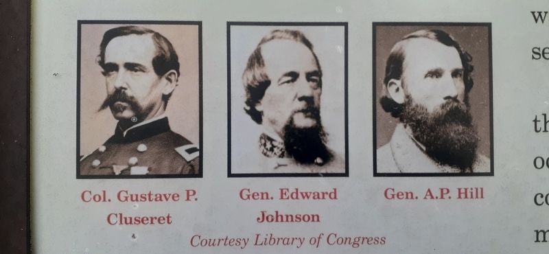 Col. Gustave P. Cluseret, Gen. Edward Johnson, Gen. A.P. Hill image. Click for full size.