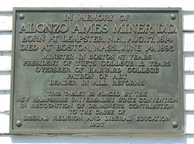Alonzo Ames Miner D.D. Marker image. Click for full size.