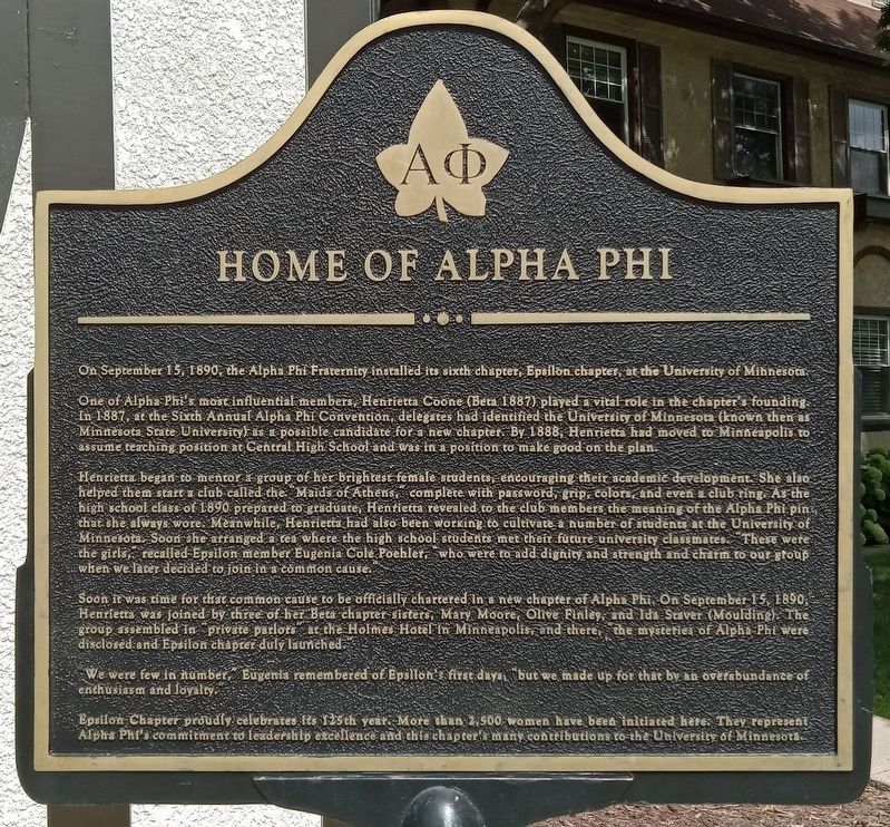 Home of Alpha Phi Marker image. Click for full size.