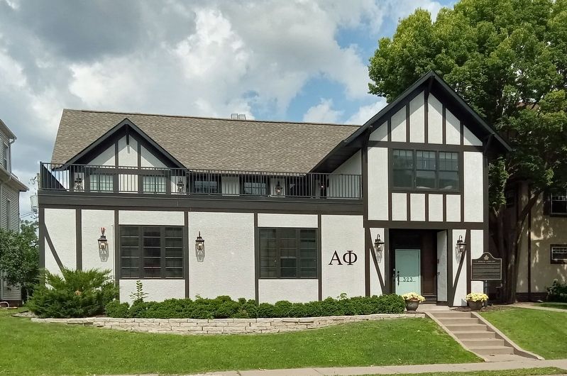 Alpha Phi sorority house with marker on right image. Click for full size.