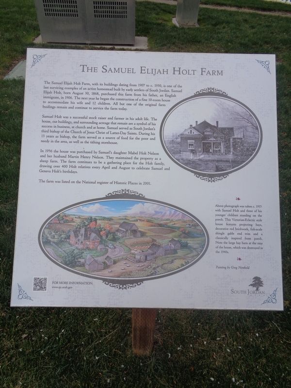 The Samuel Elijah Holt Farm Marker image. Click for full size.