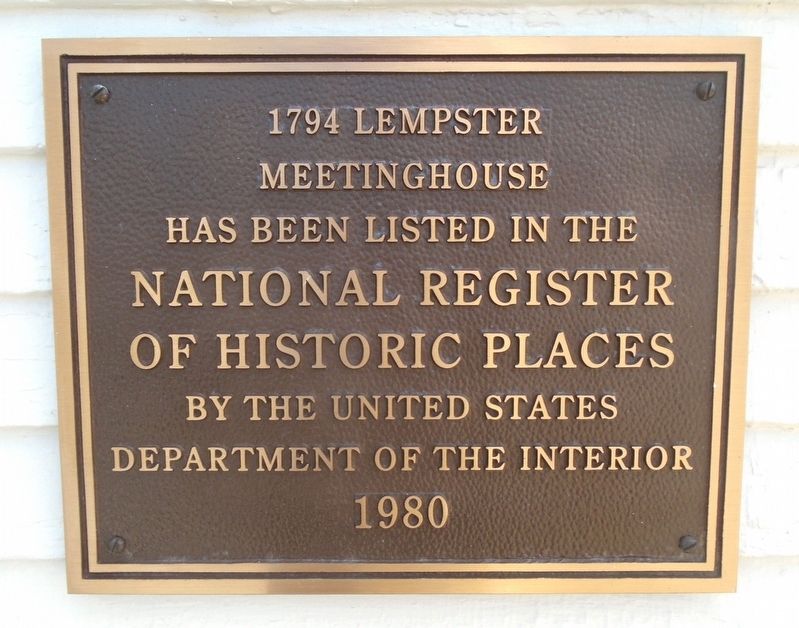 1794 Lempster Meetinghouse NRHP Marker image. Click for full size.