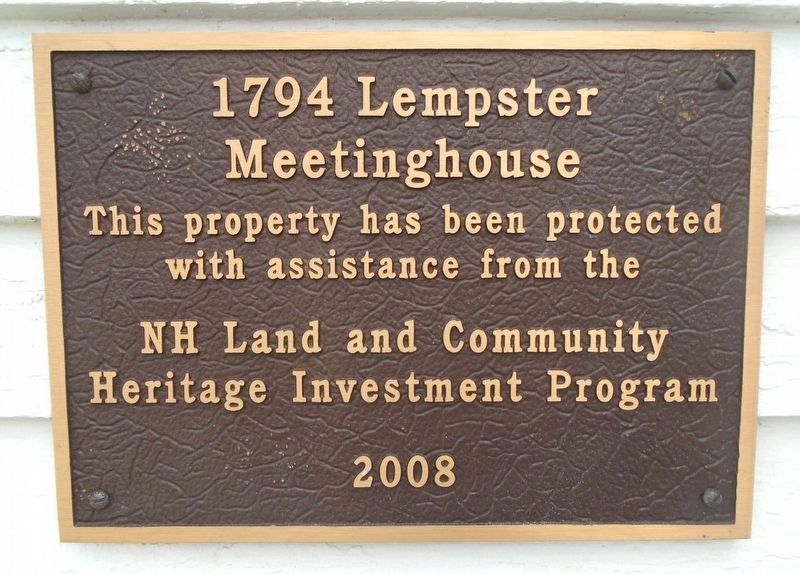 1794 Lempster Meetinghouse LCHIP Marker image. Click for full size.