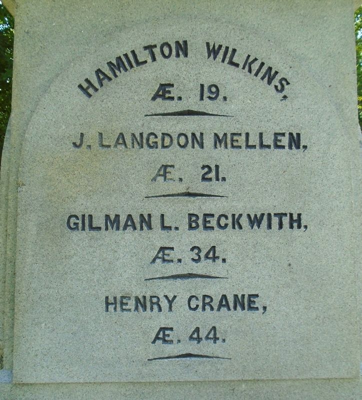 Washington NH Civil War Memorial Honored Dead. Click for full size. Washington NH Civil War Memorial Honored Dead image. Click for full size.
