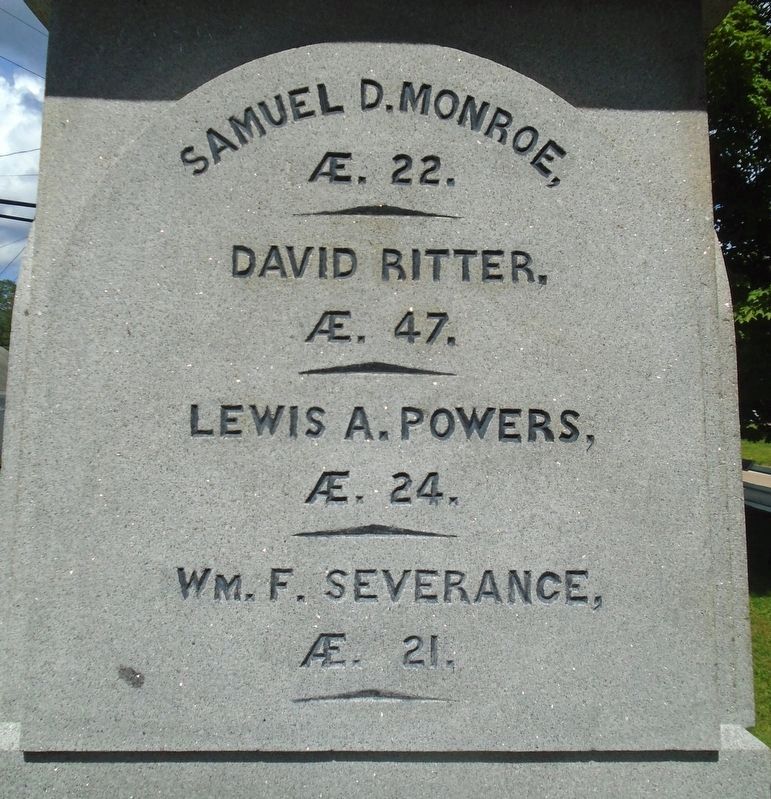 Washington NH Civil War Memorial Honored Dead. Click for full size. Washington NH Civil War Memorial Honored Dead image. Click for full size.