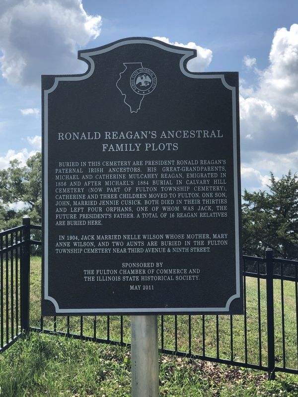 Ronald Reagan's Ancestral Family Plots Marker. Click for full size. Ronald Reagan's Ancestral Family Plots Marker image. Click for full size.