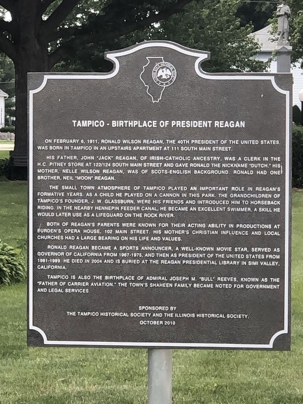 Tampico  Birthplace of President Reagan Marker image. Click for full size.