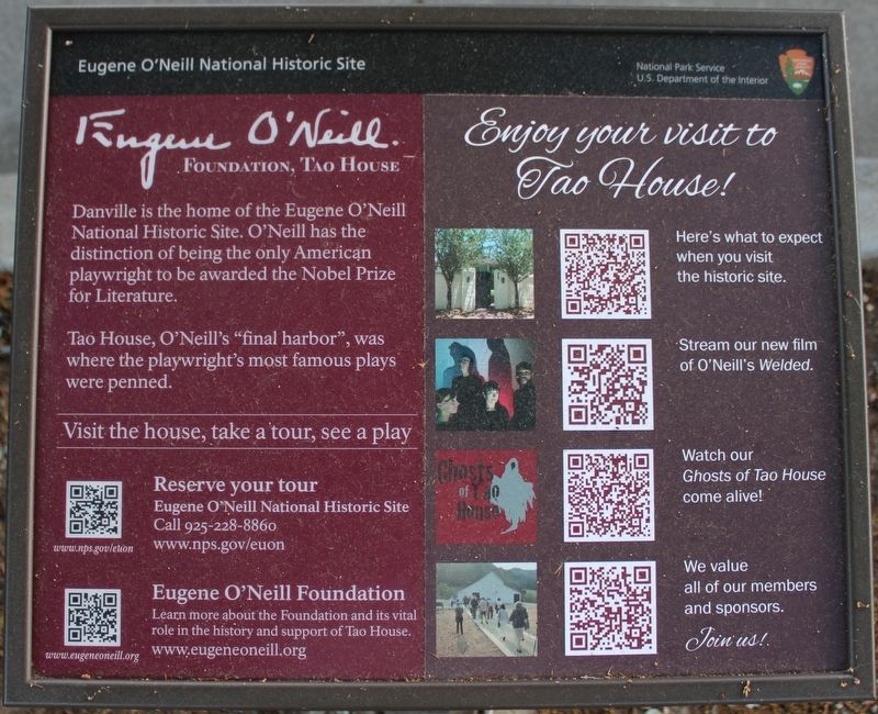 Eugene O'Neill National Historic Site Marker image. Click for full size.