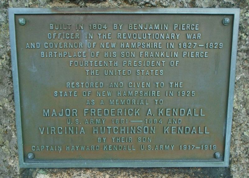 Birthplace of Franklin Pierce Marker. Click for full size. Birthplace of Franklin Pierce Marker image. Click for full size.