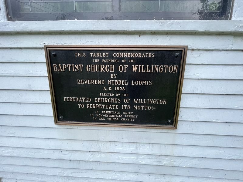 Baptist Church of Willington Marker image. Click for full size.
