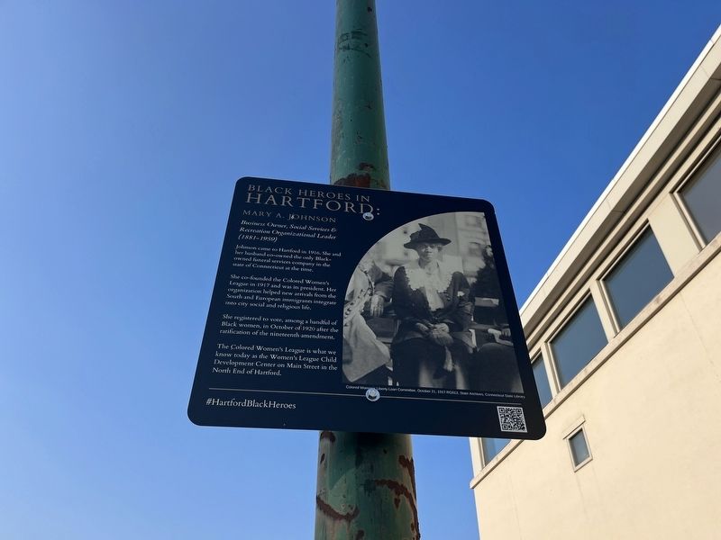 Black Heroes in Hartford: Mary A. Johnson Marker image. Click for full size.
