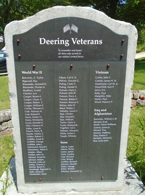 Deering Veterans Marker image. Click for full size.