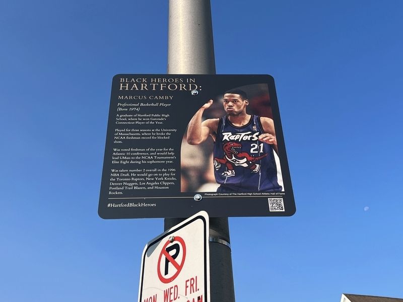 Black Heroes in Hartford: Marcus Camby Marker image. Click for full size.