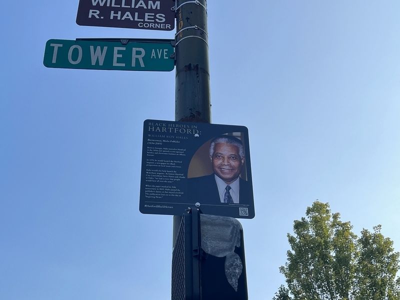Black Heroes in Hartford: William Roy Hales Marker image. Click for full size.